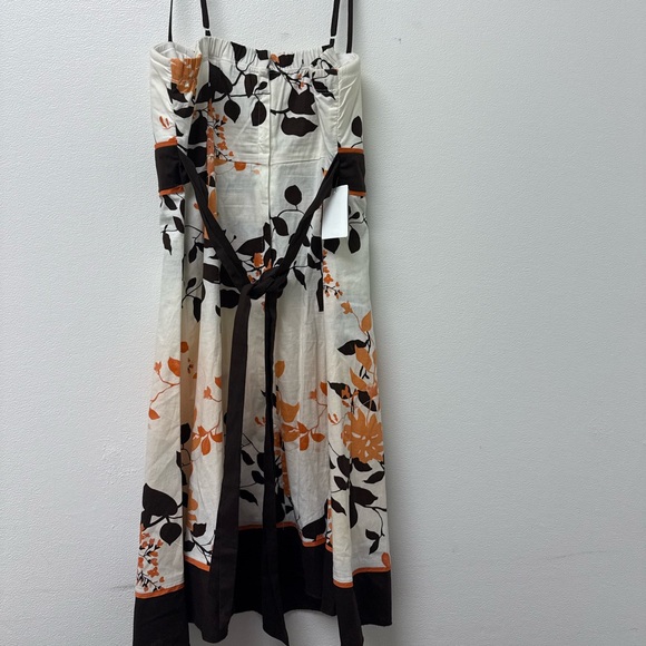 Speechless Strapless Dress or Halter Top with Orange and Brown Floral Design - Picture 6 of 16